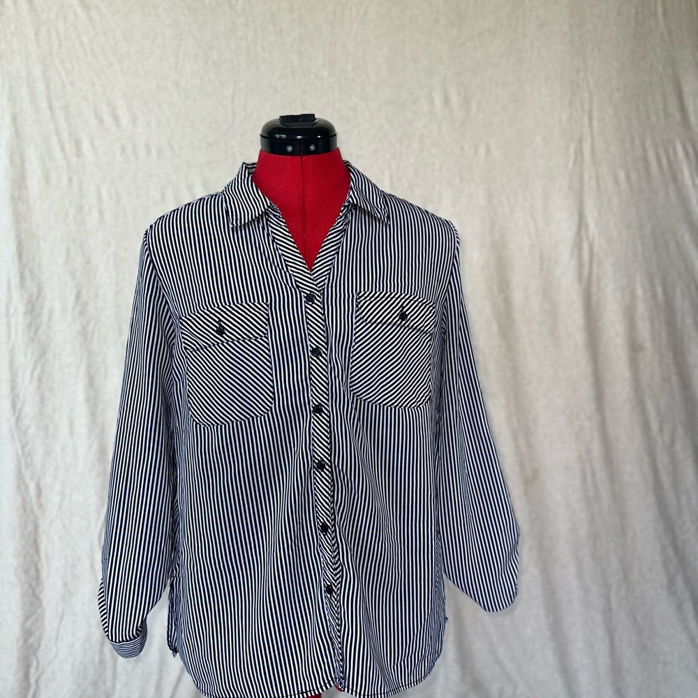 Women’s Black and White Striped Shirt
